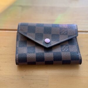 LV Brown Checkered Trifold Wallet